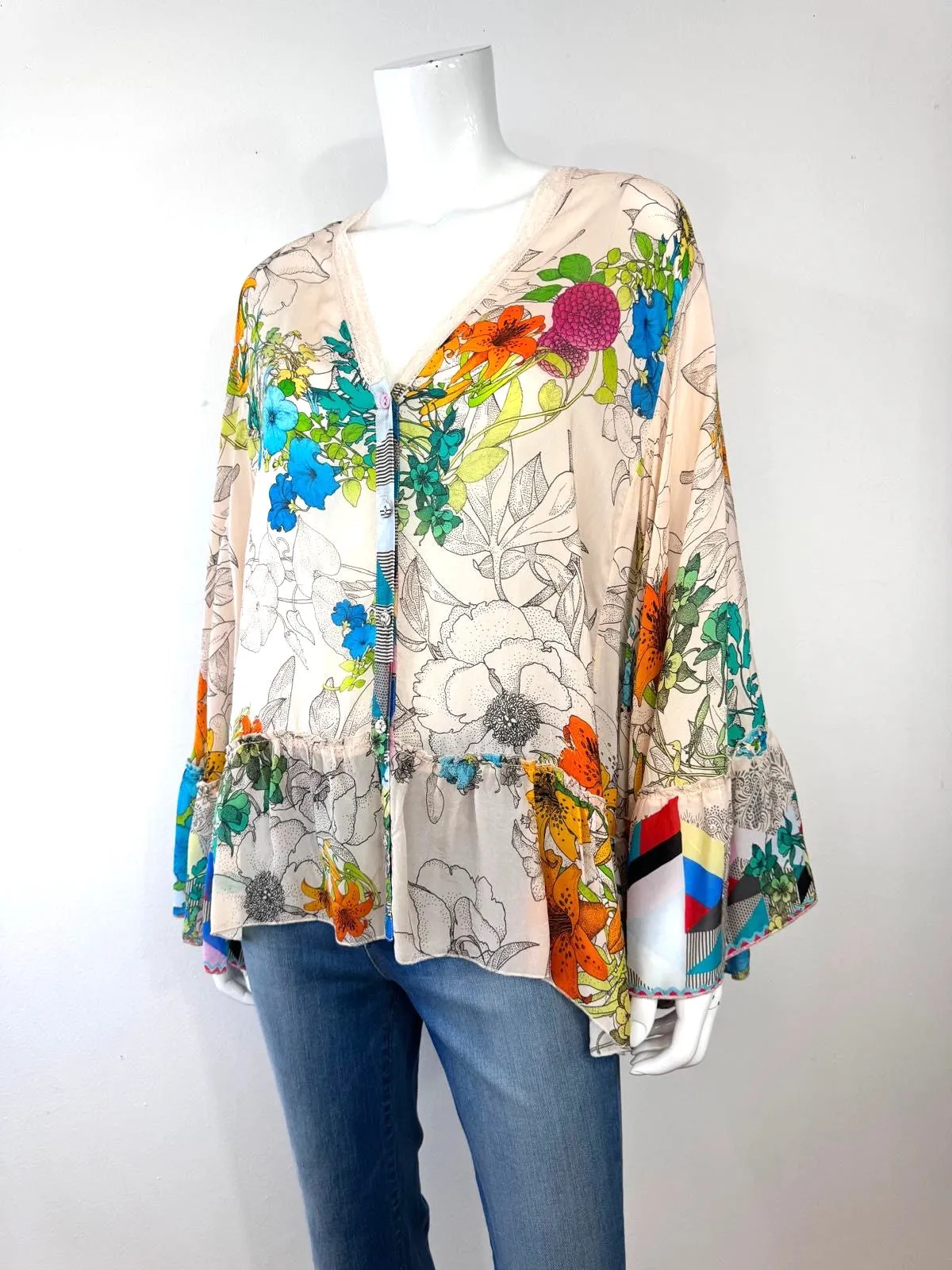 JOHNNY WAS DEQUENCE GEORGINA KIMONO BLOUSE