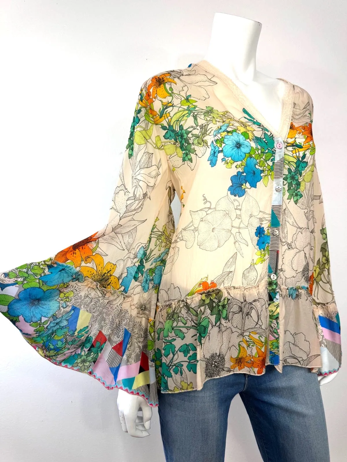 JOHNNY WAS DEQUENCE GEORGINA KIMONO BLOUSE