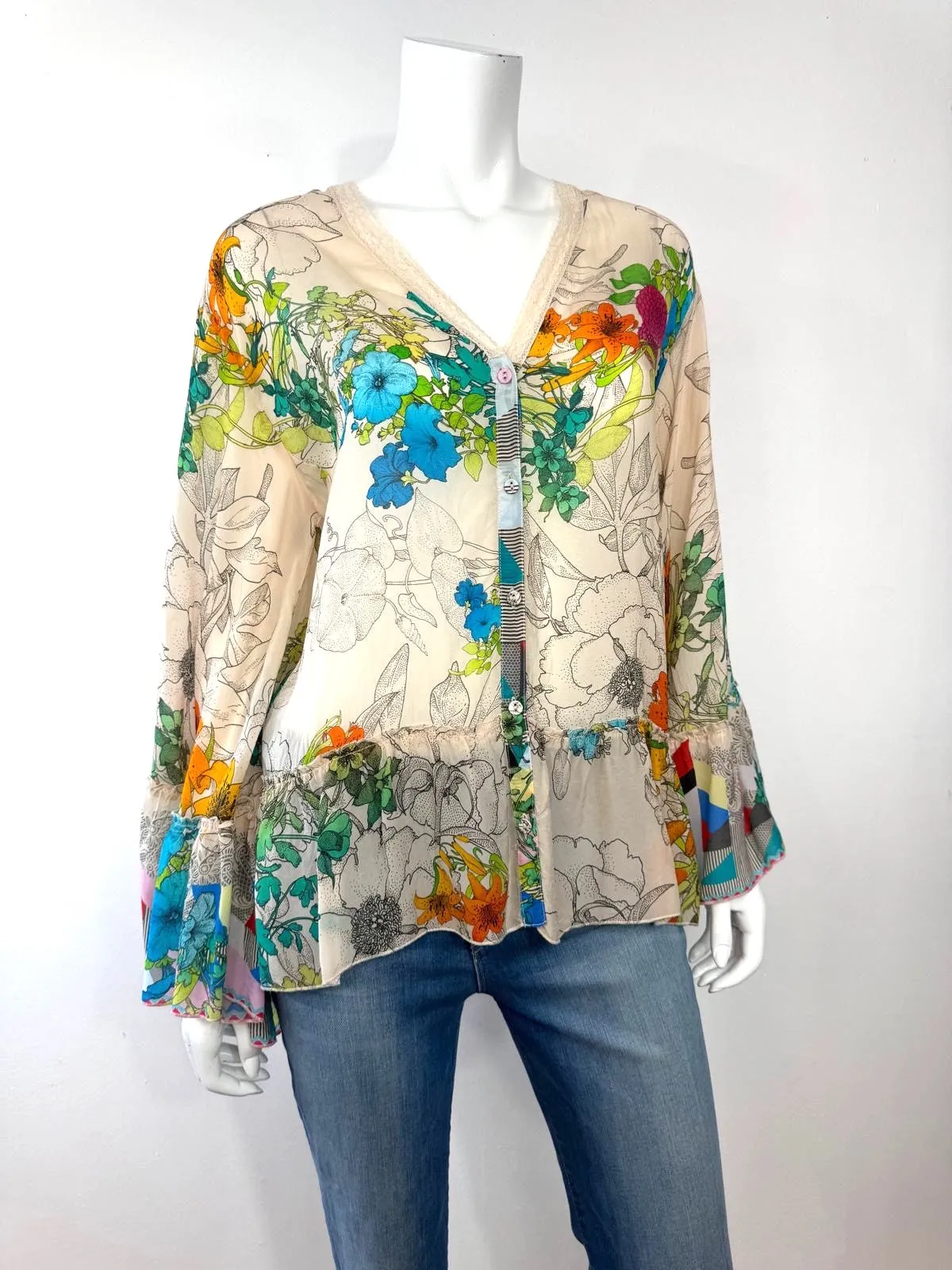 JOHNNY WAS DEQUENCE GEORGINA KIMONO BLOUSE