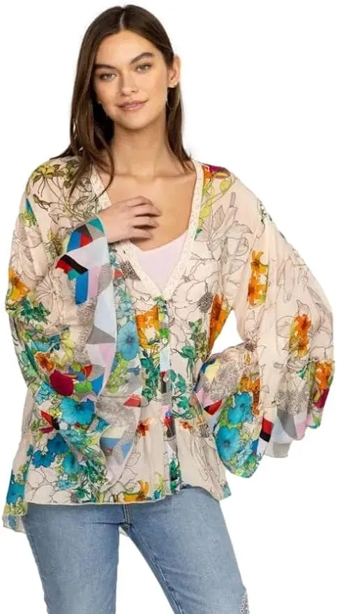 JOHNNY WAS DEQUENCE GEORGINA KIMONO BLOUSE