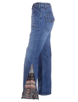 Label Stone Wash Boho Flare Jeans
