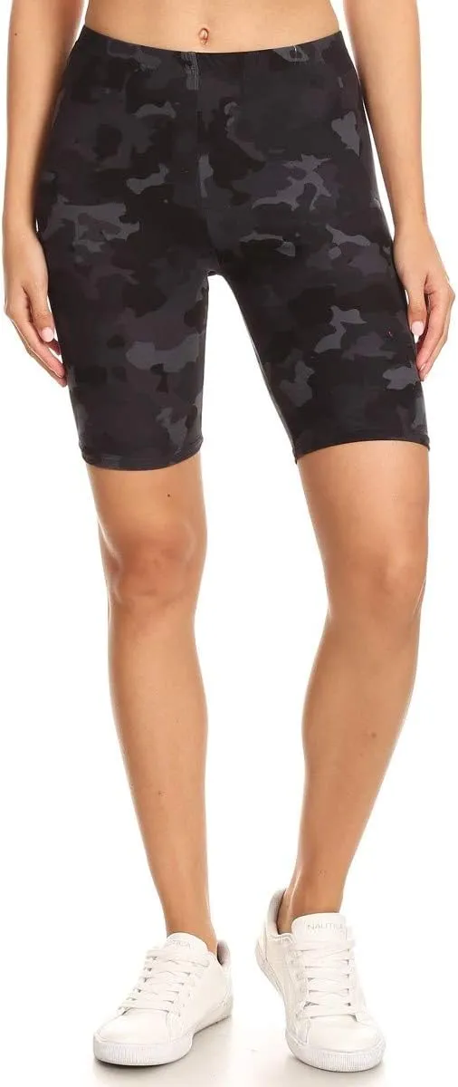 Leggings Depot Women's Fashion Biker Shorts Popular Prints BAT1