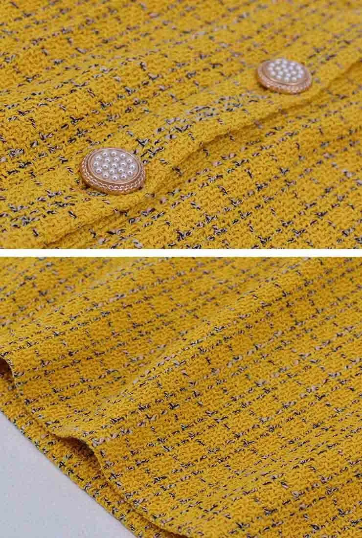 Loose Polo Collar Tweed Shirt Dress