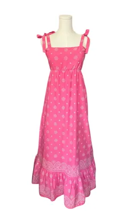 Lucy Maxi Dress Pink Bandana