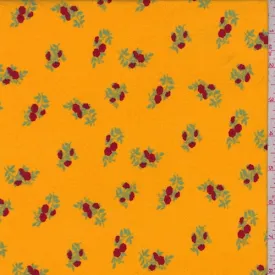 Marigold Mini Cluster Floral Double Brushed Jersey Knit Fabric