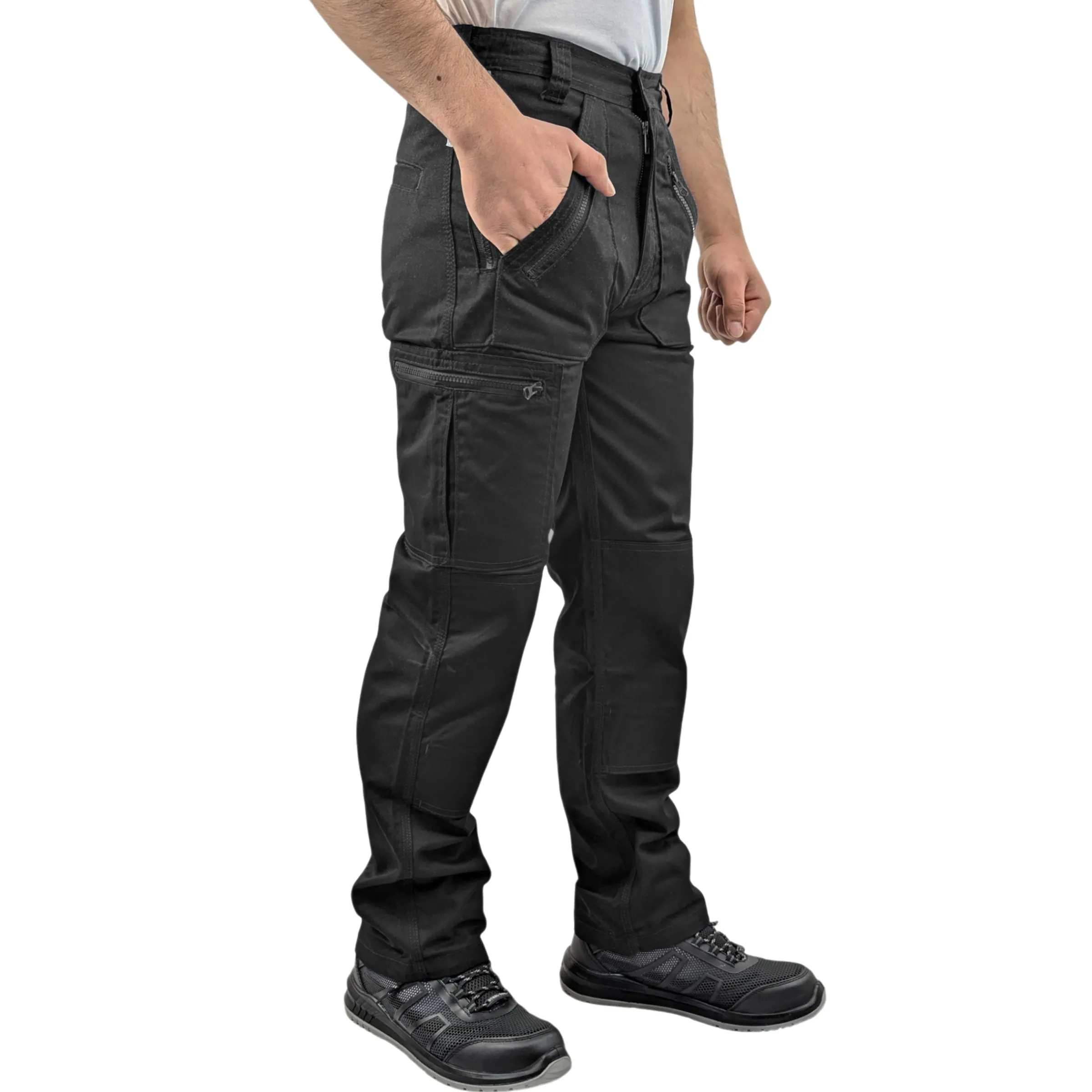 Mens Durable Cargo Action Work Trousers