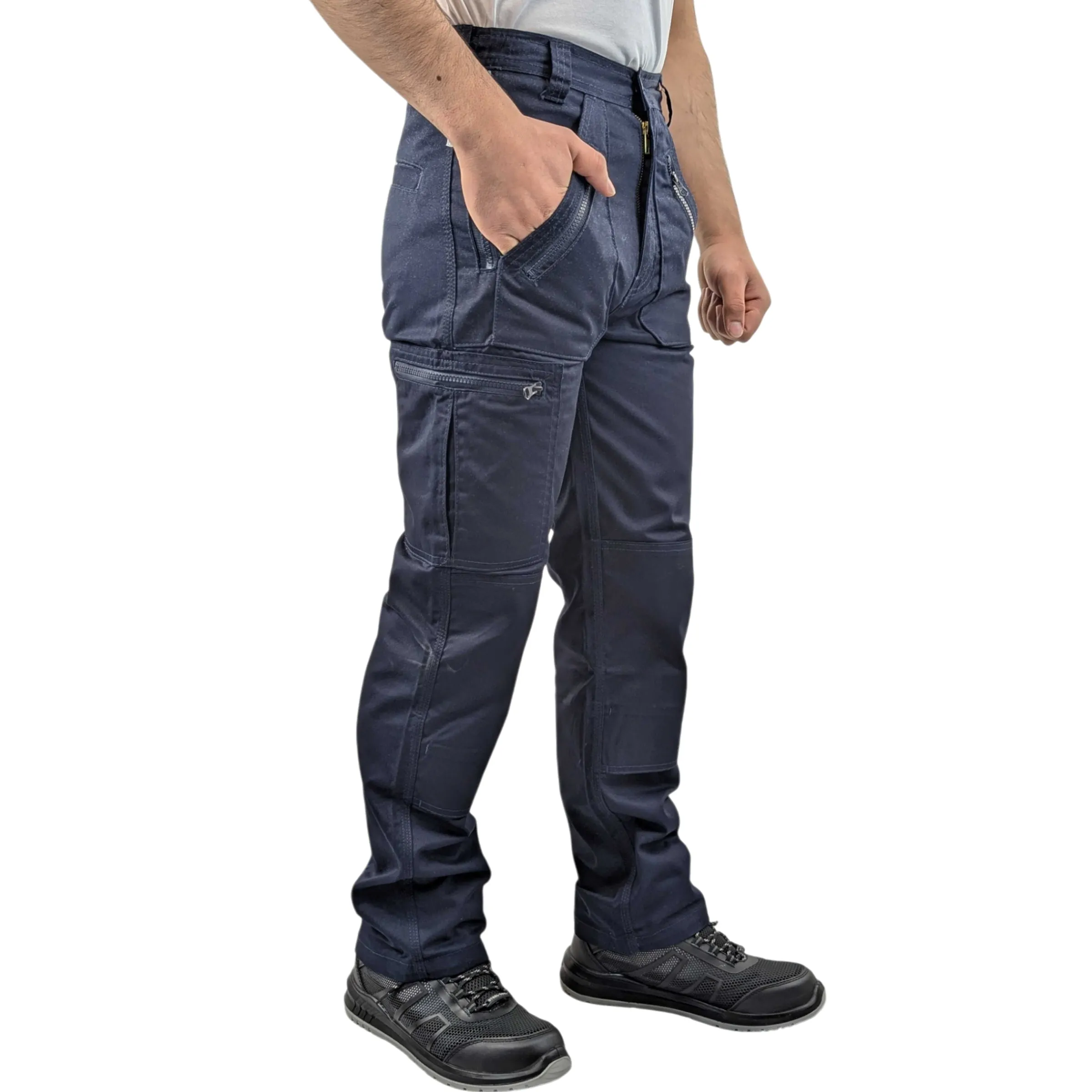 Mens Durable Cargo Action Work Trousers