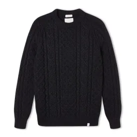 Men's Peregrine Hudson Aran Sweater Made In England Navy