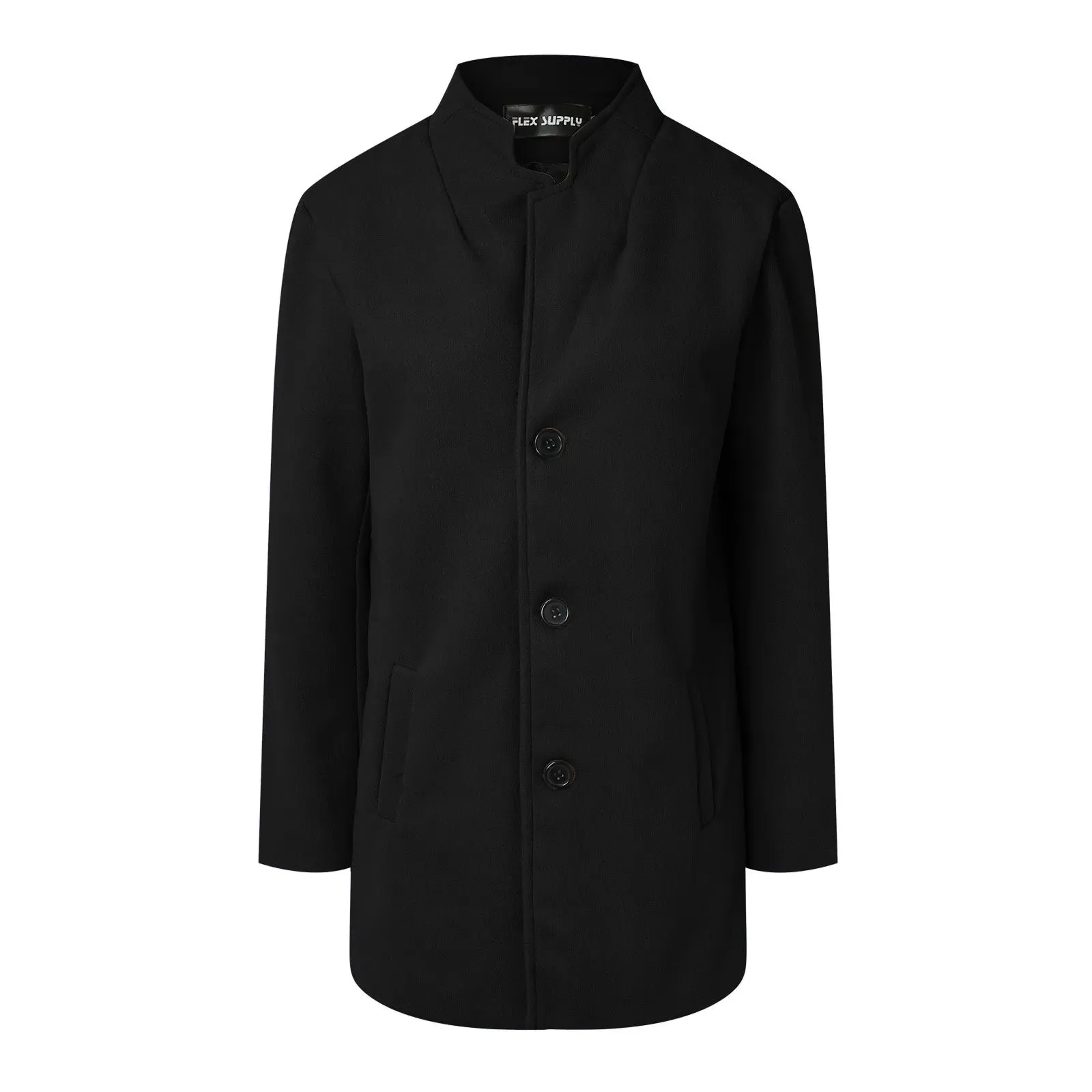 Men's Wool Long Sleeve Overcoat: 2024 Autumn Winter Warm Business Jacket