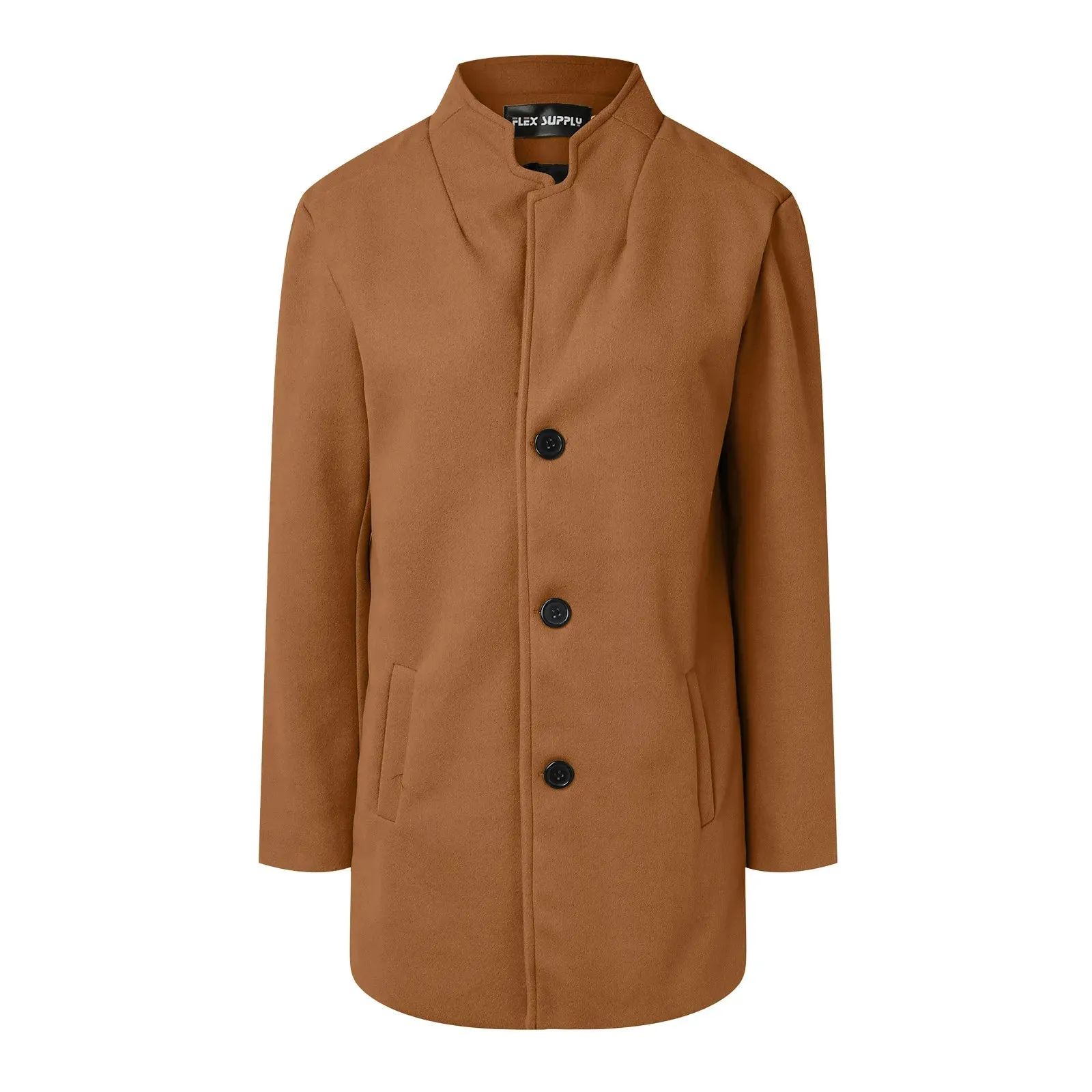 Men's Wool Long Sleeve Overcoat: 2024 Autumn Winter Warm Business Jacket