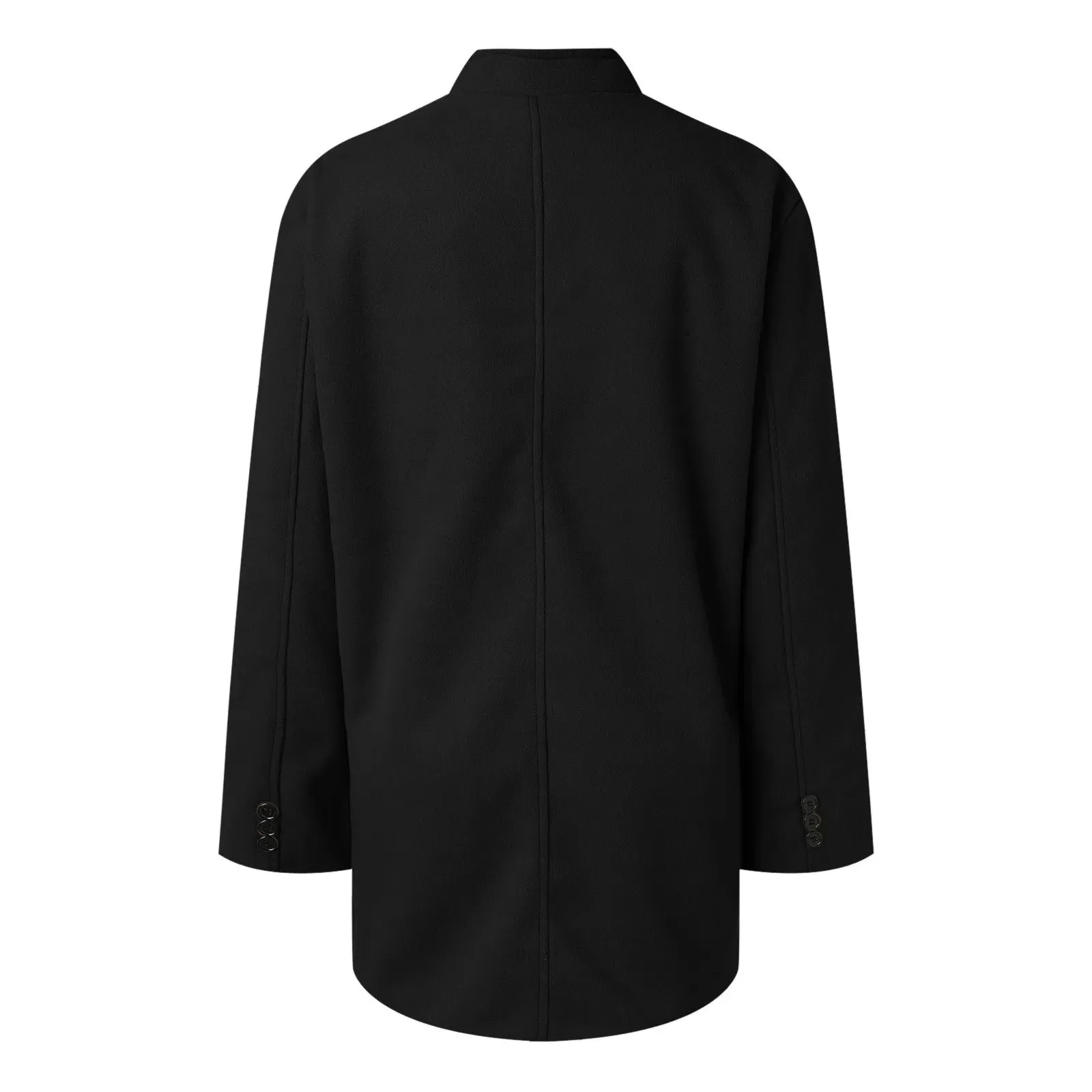 Men's Wool Long Sleeve Overcoat: 2024 Autumn Winter Warm Business Jacket