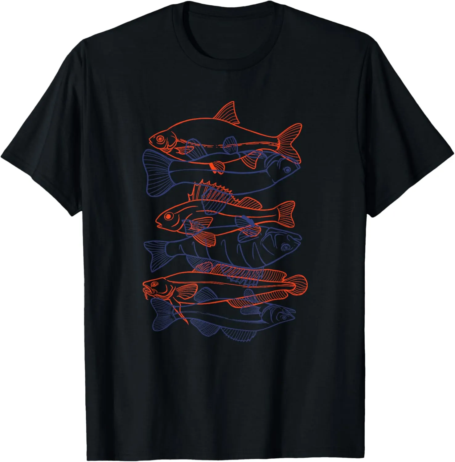Minimalist Fisherman Aesthetic Line Art Artistic Fish Lover T-Shirt