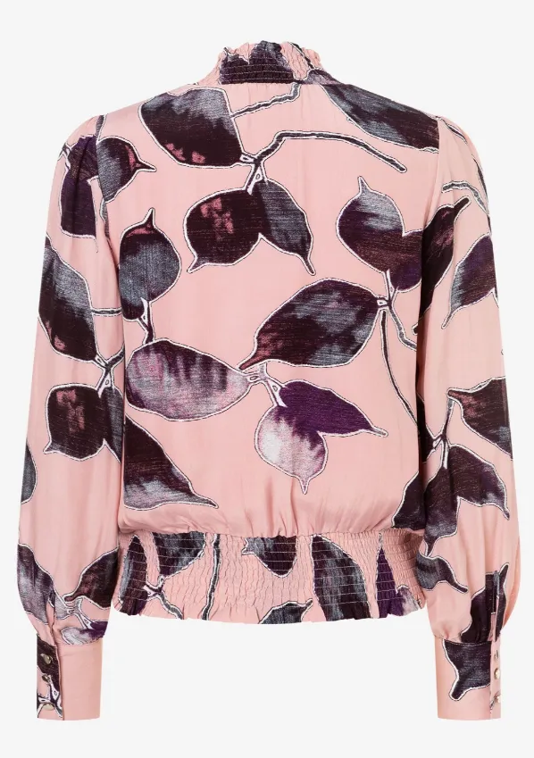 MORE AND MORE<BR>
Blouse with Autumn Leafy Print<BR>
Print<BR>