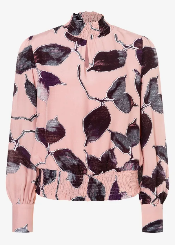 MORE AND MORE<BR>
Blouse with Autumn Leafy Print<BR>
Print<BR>