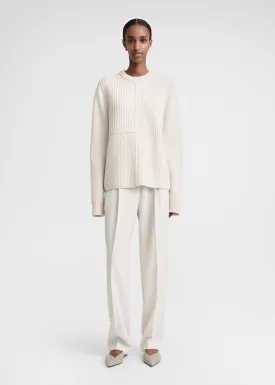 Multi-rib wool knit snow