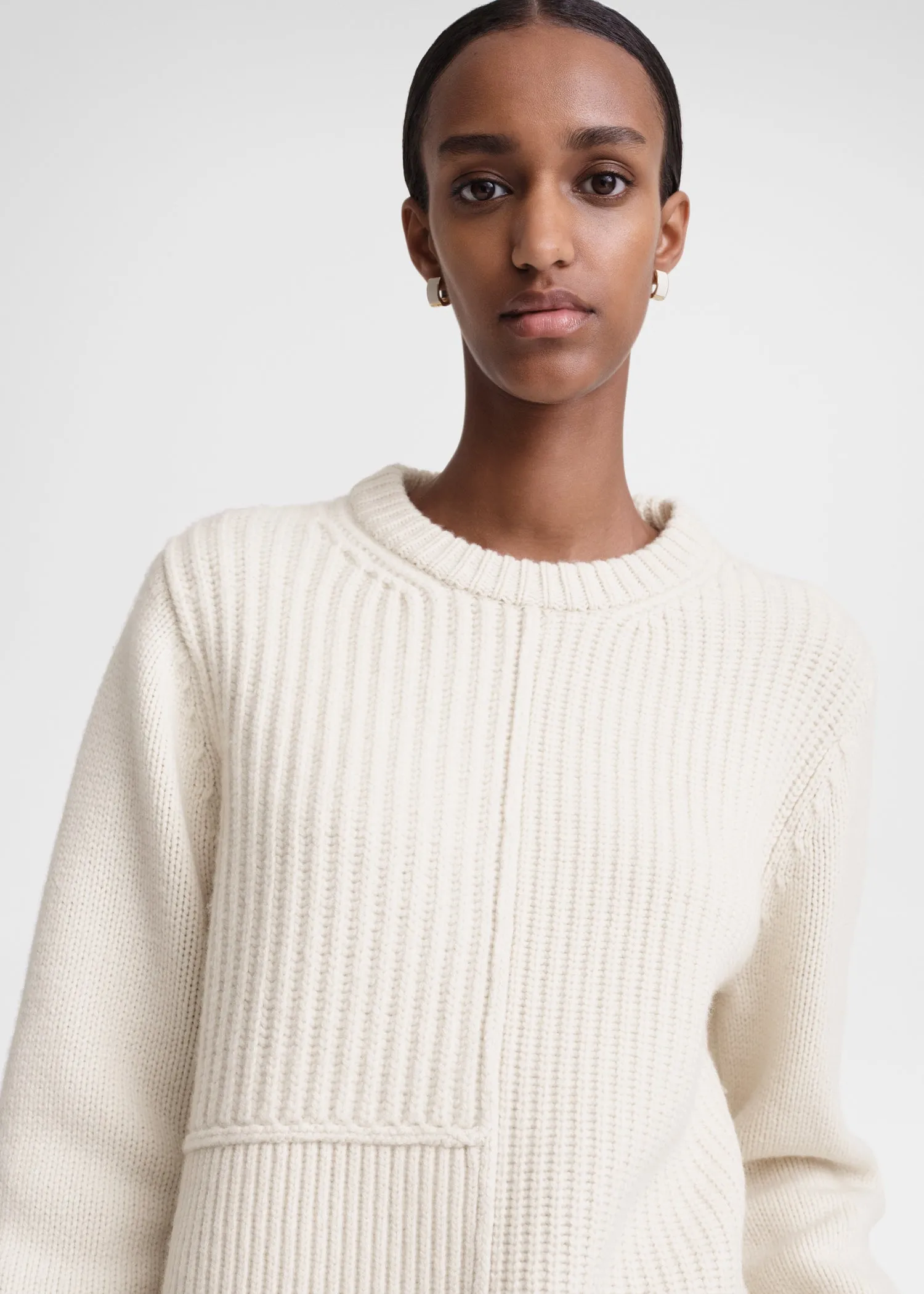 Multi-rib wool knit snow