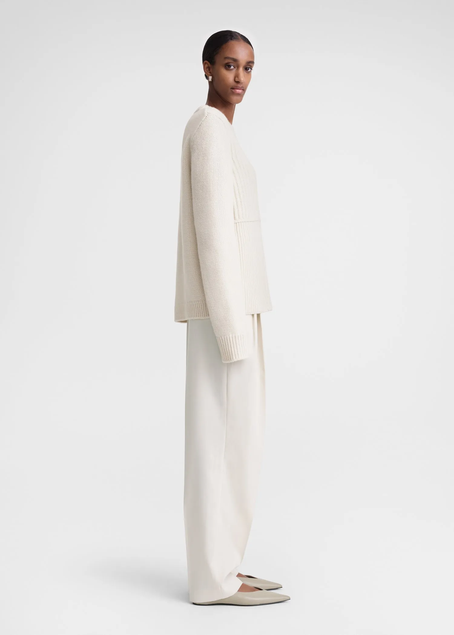 Multi-rib wool knit snow