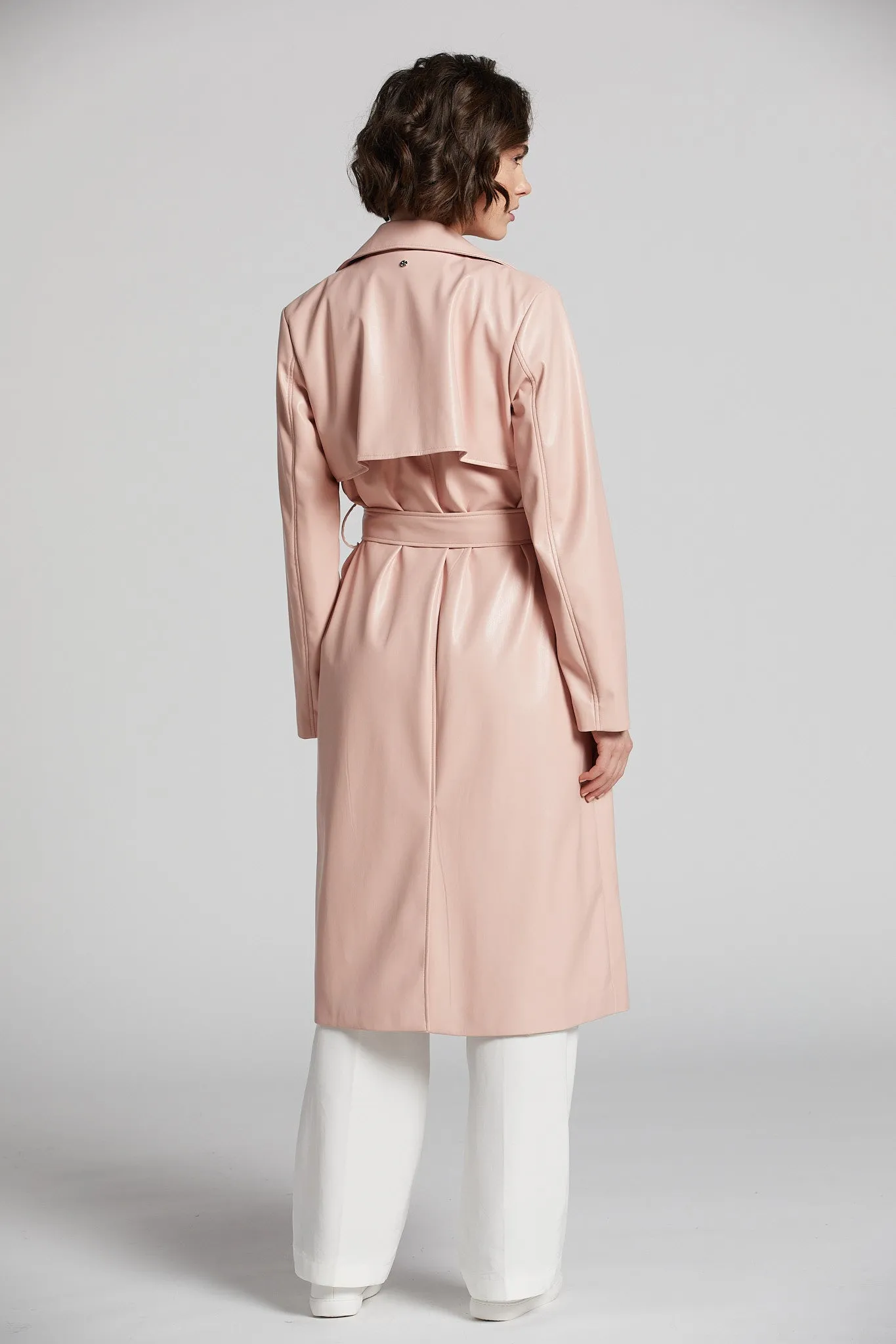 Nina Faux Leather Wrap Coat