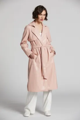 Nina Faux Leather Wrap Coat