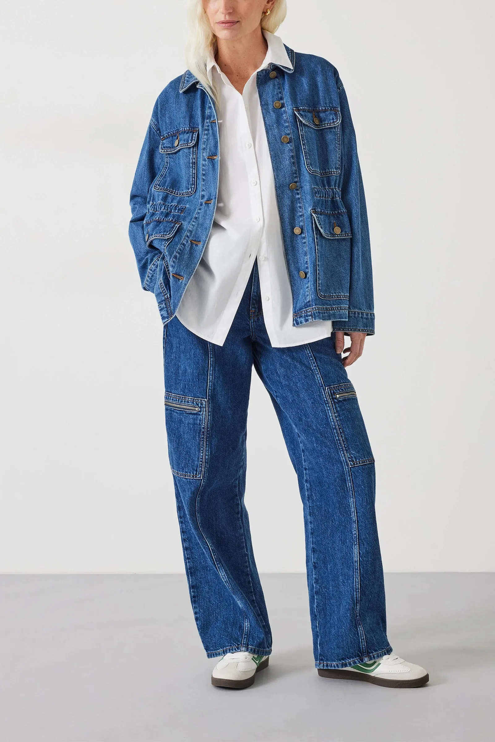 Nora Relaxed Denim Utility Jacket