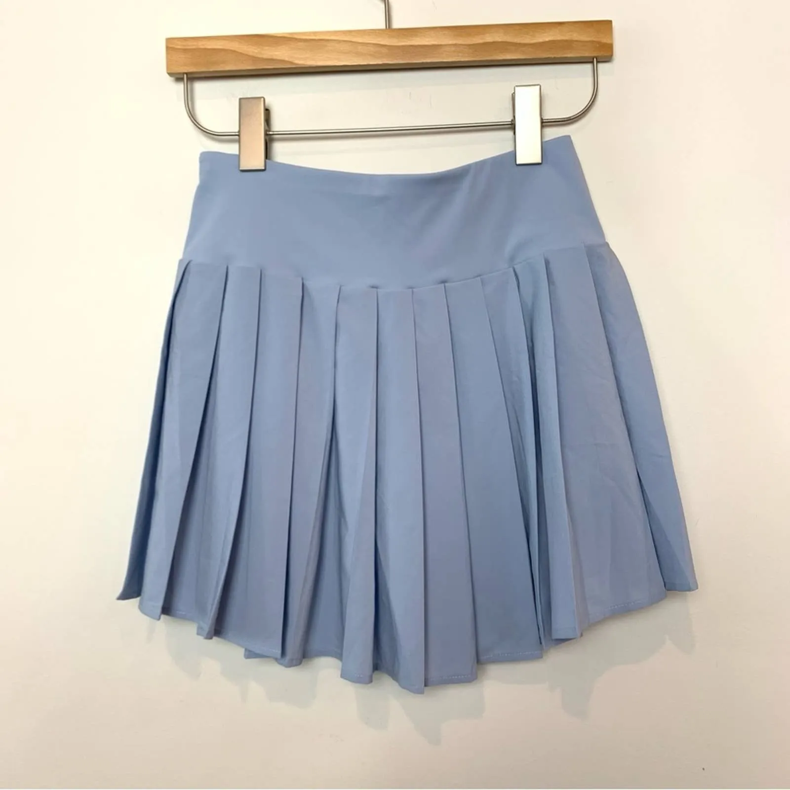 NWT Halara Blue Breezeful High Waisted A Line Mini Pleated Skirt No Liner Shorts