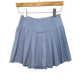 NWT Halara Blue Breezeful High Waisted A Line Mini Pleated Skirt No Liner Shorts