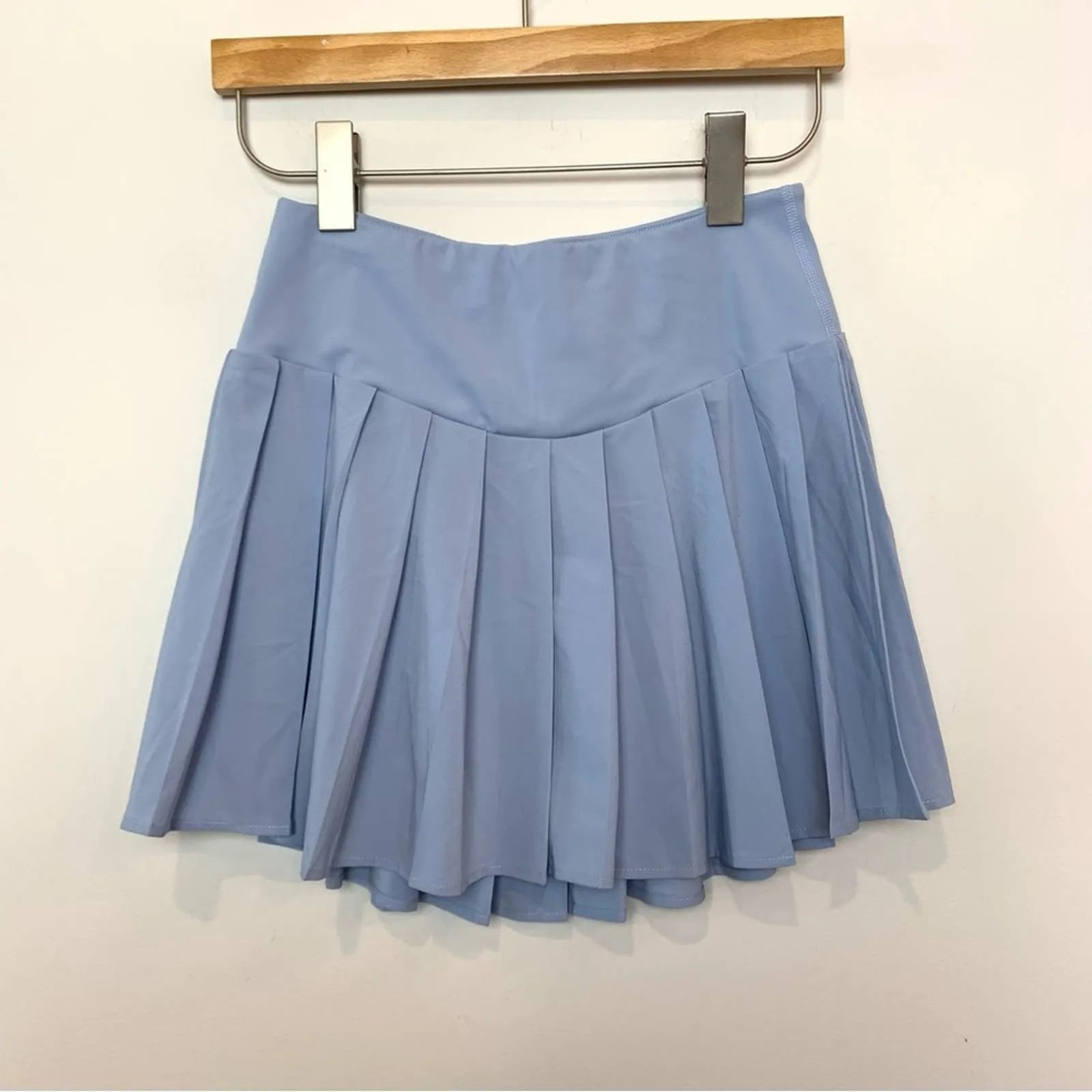 NWT Halara Blue Breezeful High Waisted A Line Mini Pleated Skirt No Liner Shorts