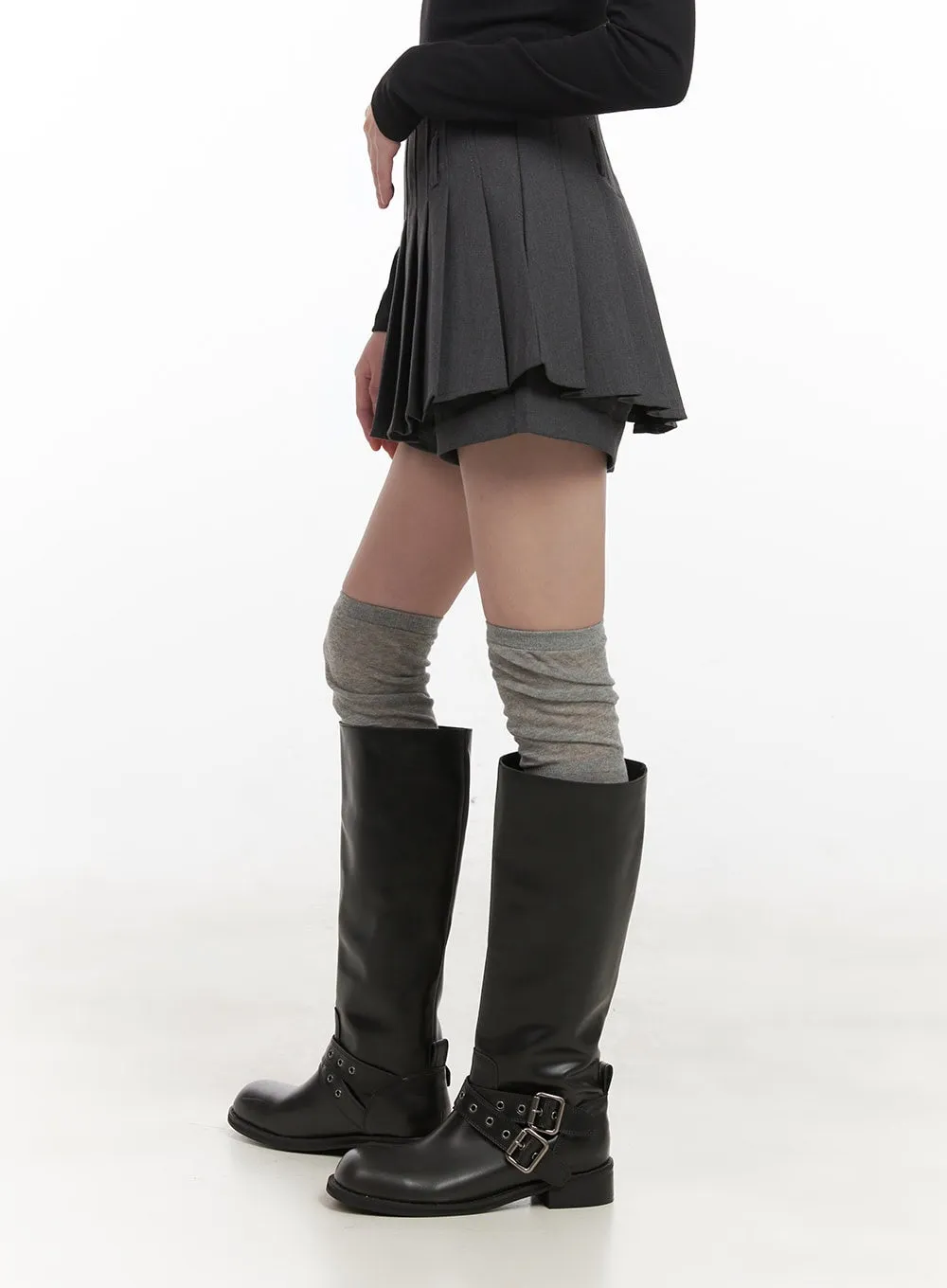 Pleated Mini Skirt with Built-In Shorts CJ528