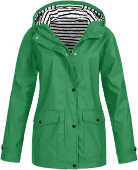 Raincoat for Women 2024 Rain Plus Size Hooded Waterproof Breathable Windbreaker Outdoor Ladies Lightweight Coat