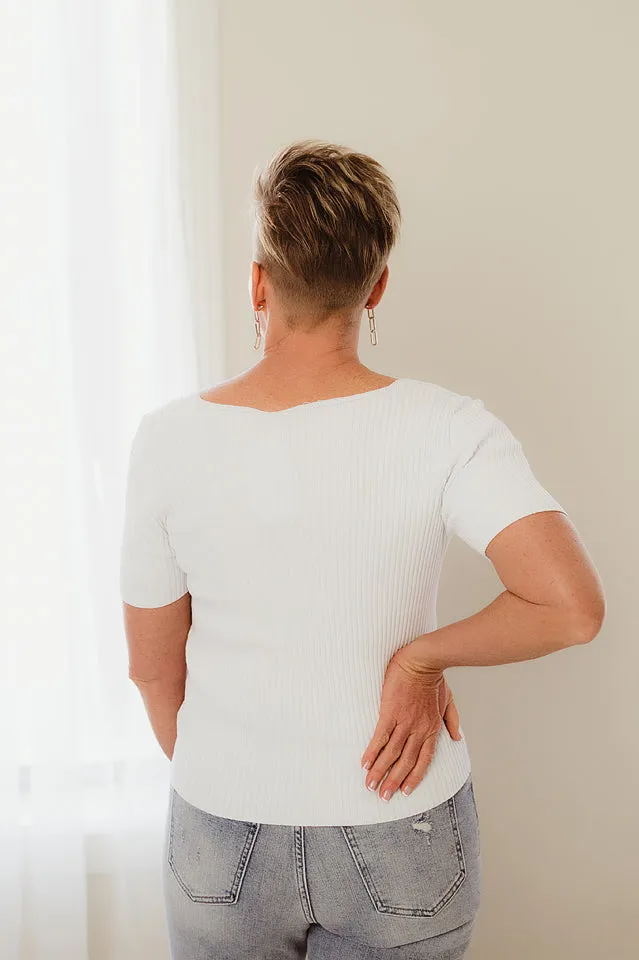 Ribbed Square Neck Top