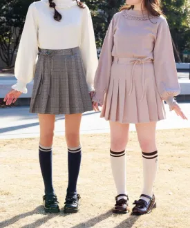 Ribbon Set Pleated Skort