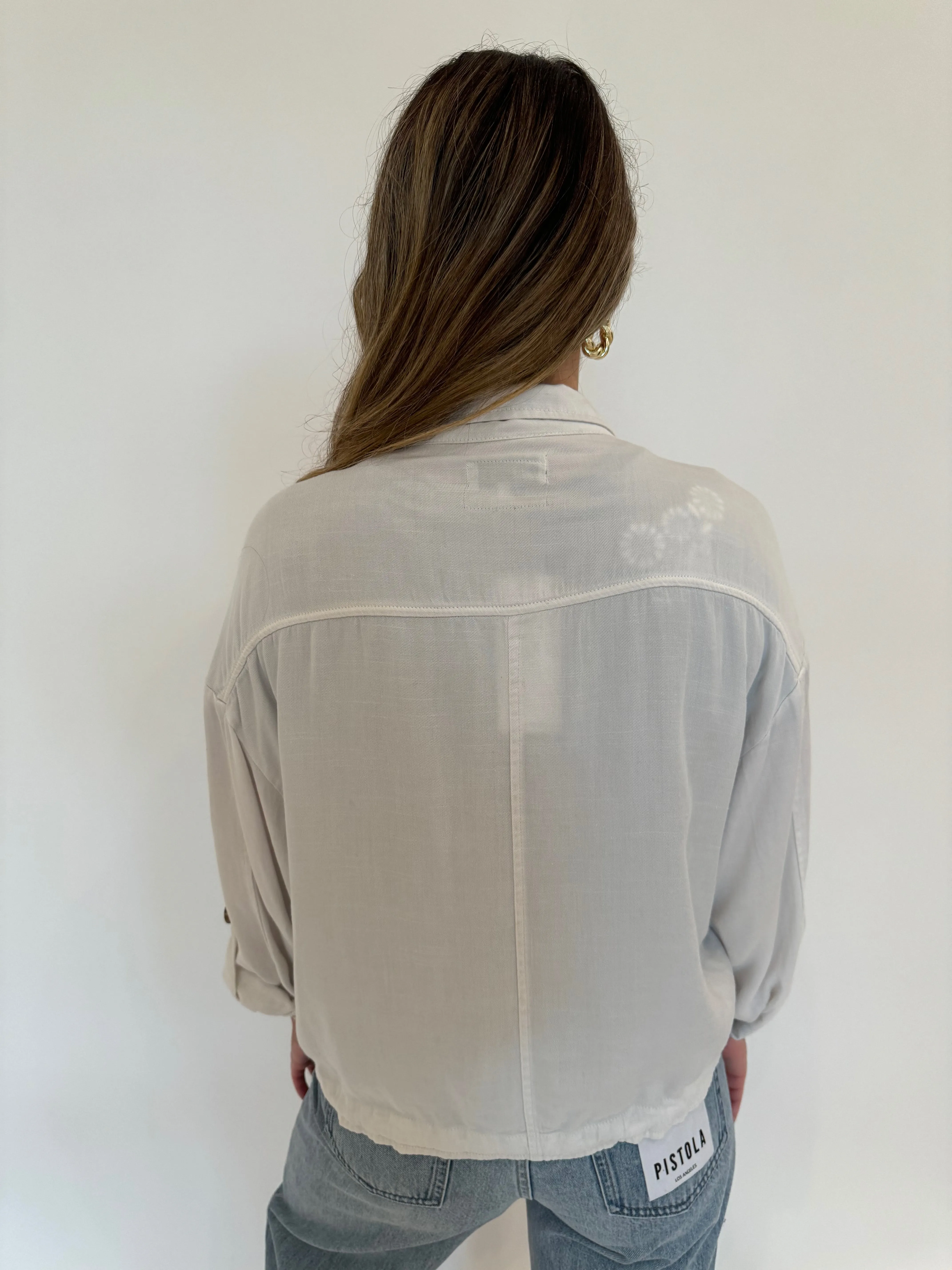 Rogue Zipper Roll Sleeve Jacket - Optic White