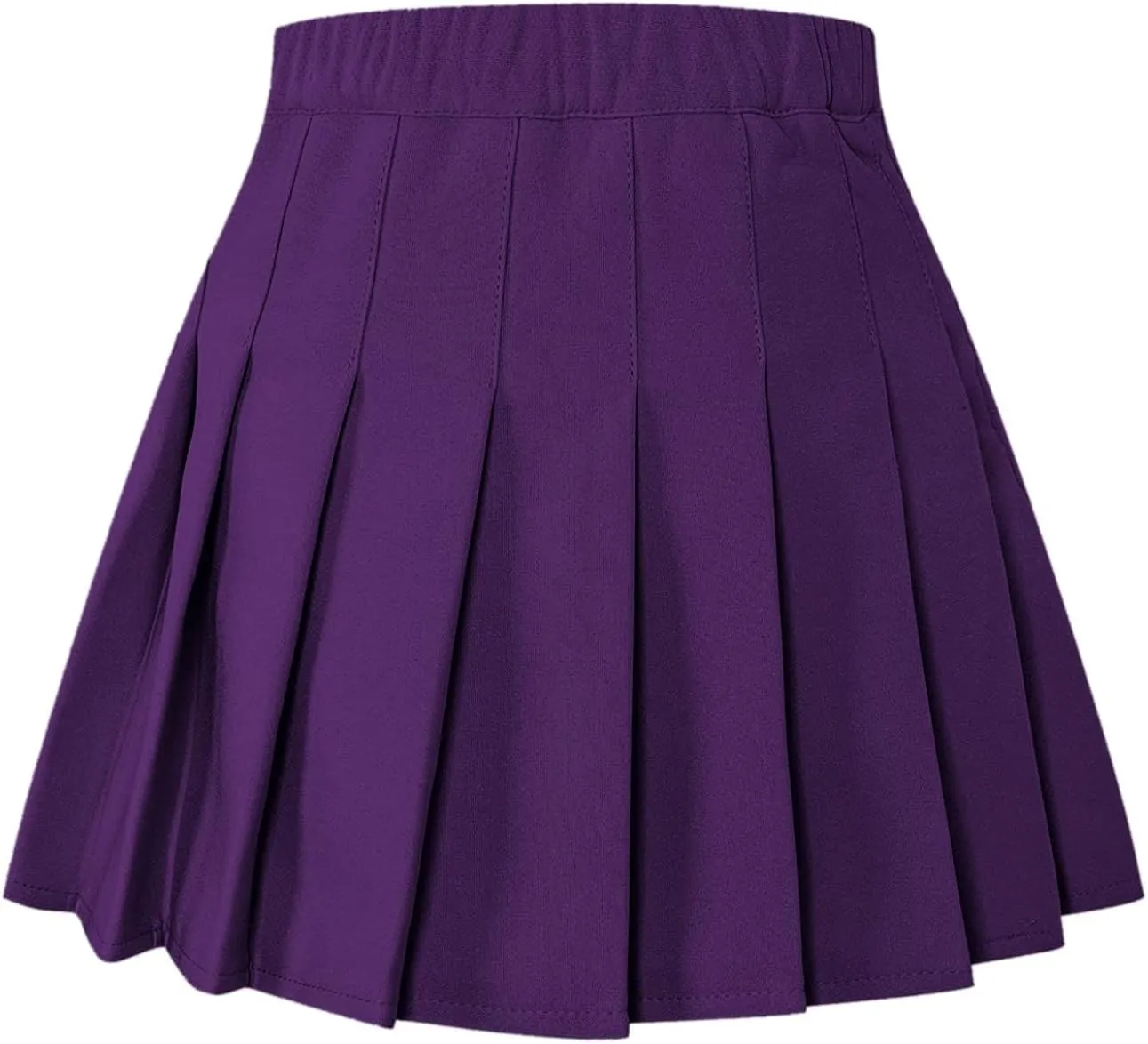 SANGTREE Women Girls Pleated Skirts with Shorts, Elastic Waist Uniform Plus Size Tennis Casual Skirt, 2 Years - US 4XL