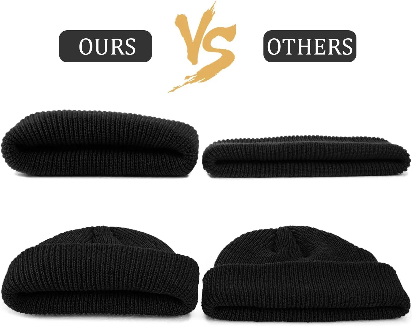 SATINIOR 4 Pieces Trawler Beanie Watch Hat Roll up Edge Skullcap Fisherman Beanie Unisex