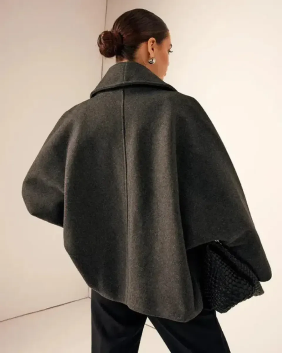 Sienna – Tweed texture – Oversized wool coat