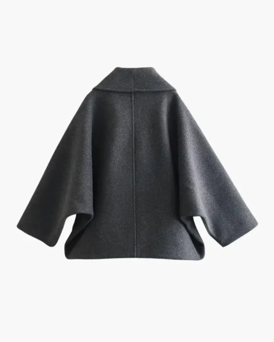 Sienna – Tweed texture – Oversized wool coat