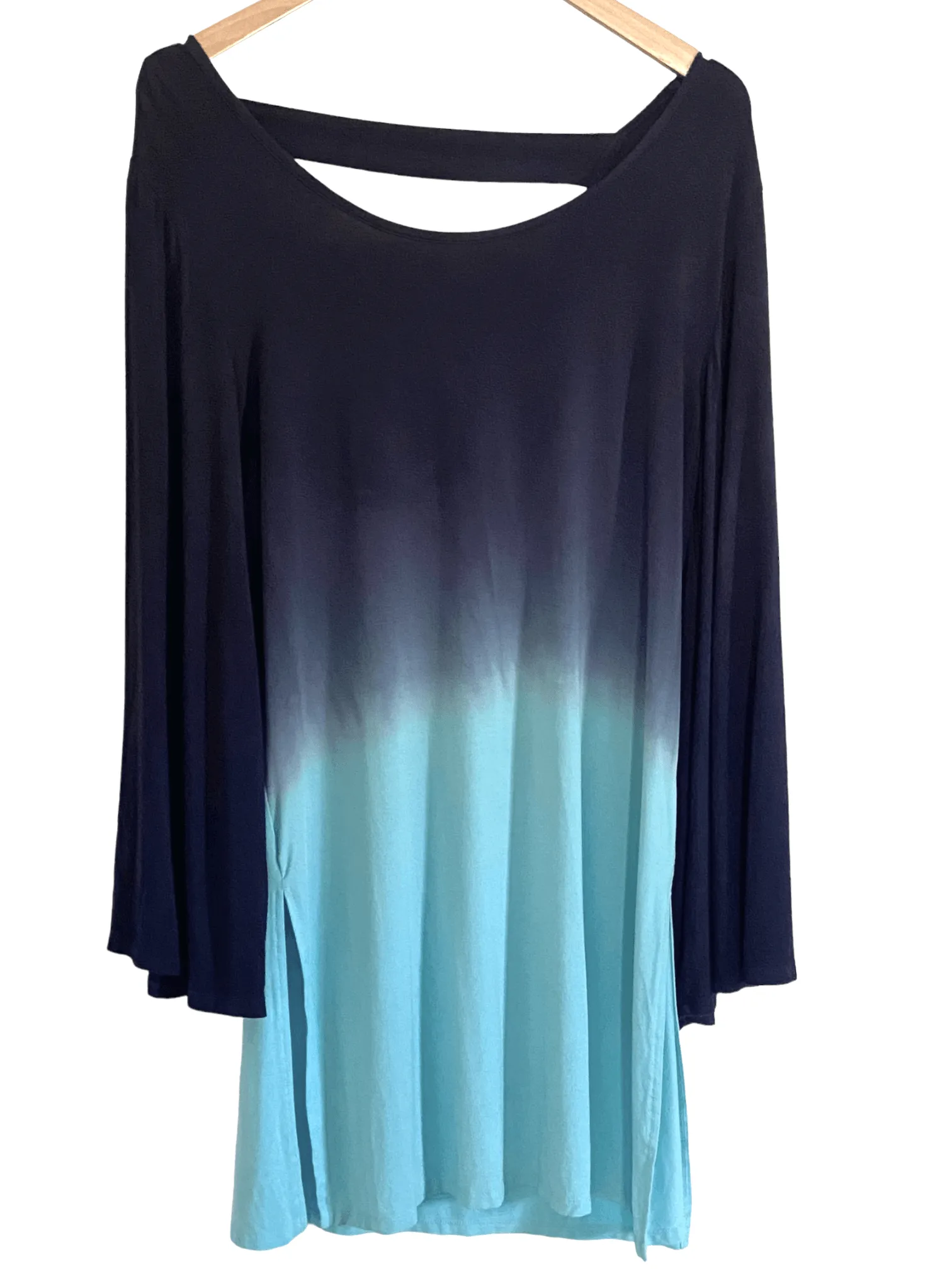 Soft Summer Navy and Aqua Ombre Tunic