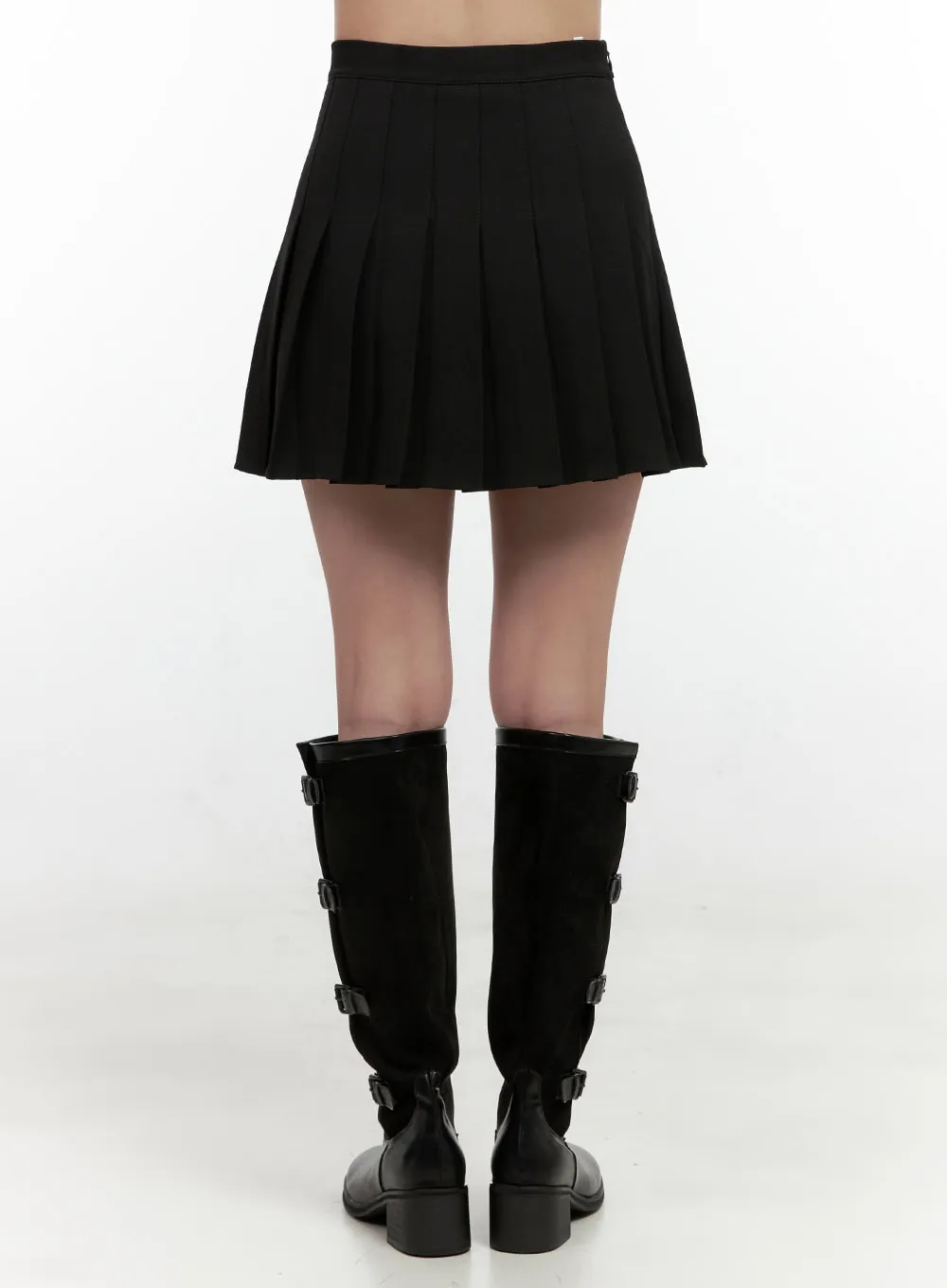 Solid Pleated Mini Skirt ON404
