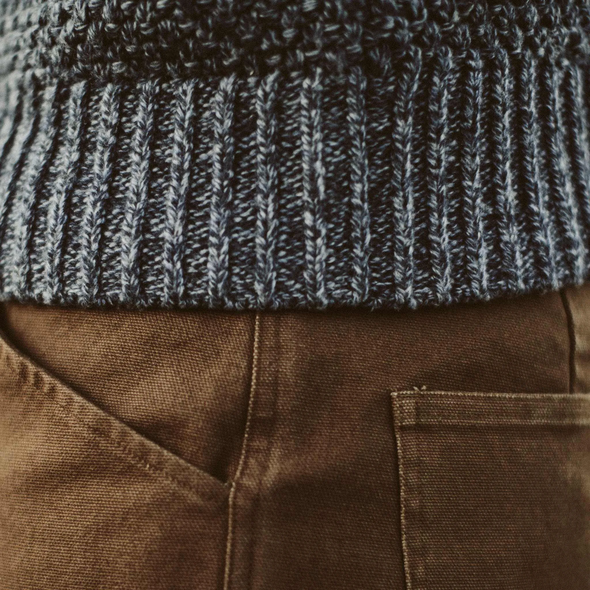 The Fisherman Sweater in Navy Melange