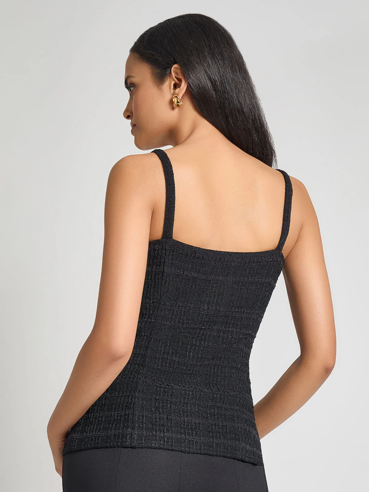 Tonal Plaid Knit Tank - Modern Fit