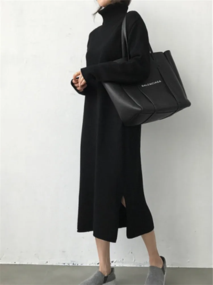 Turtleneck Winter Graceful Womens Dress