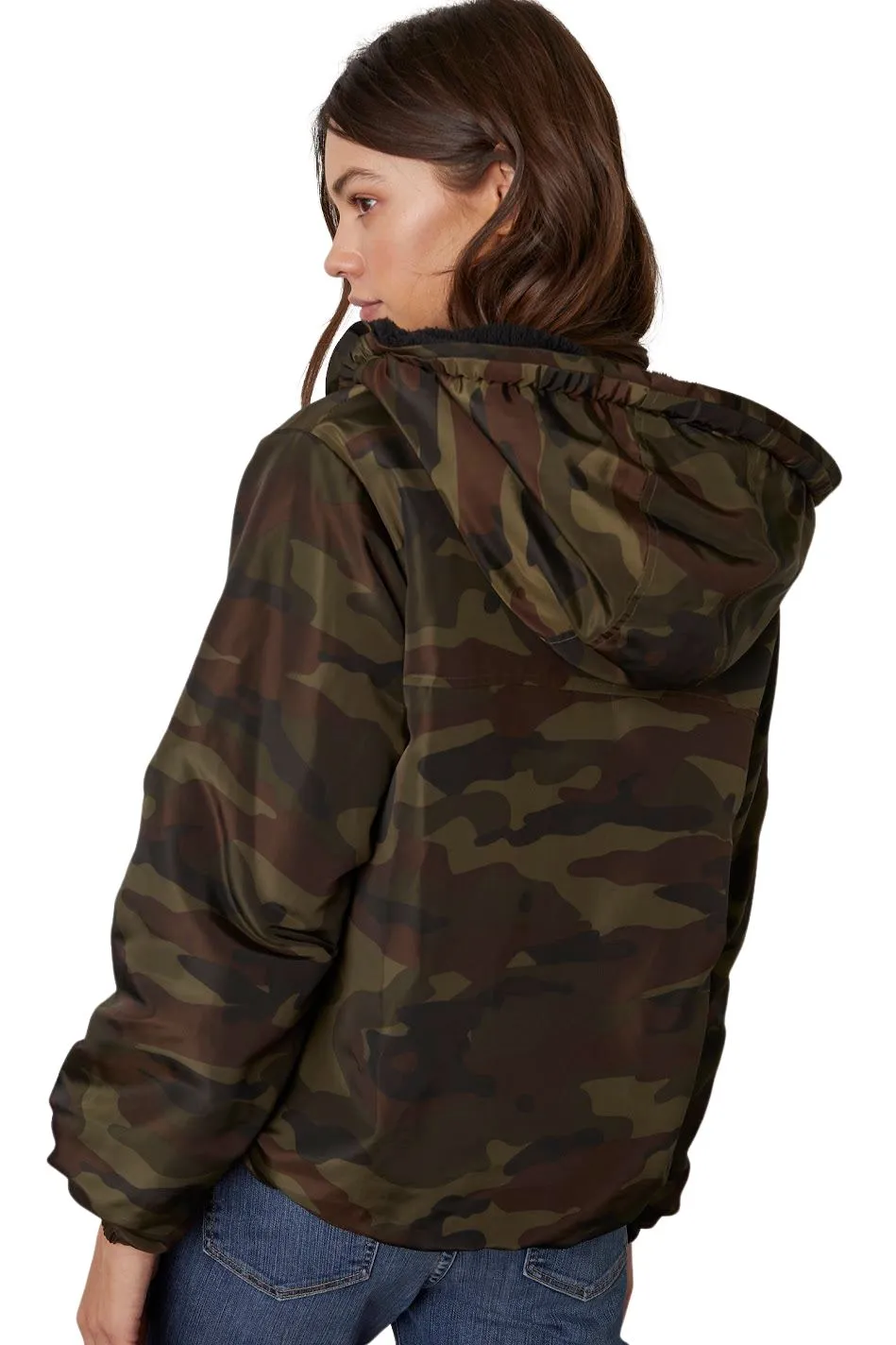 Velvet Audree Reversible Sherpa Jacket - Camo