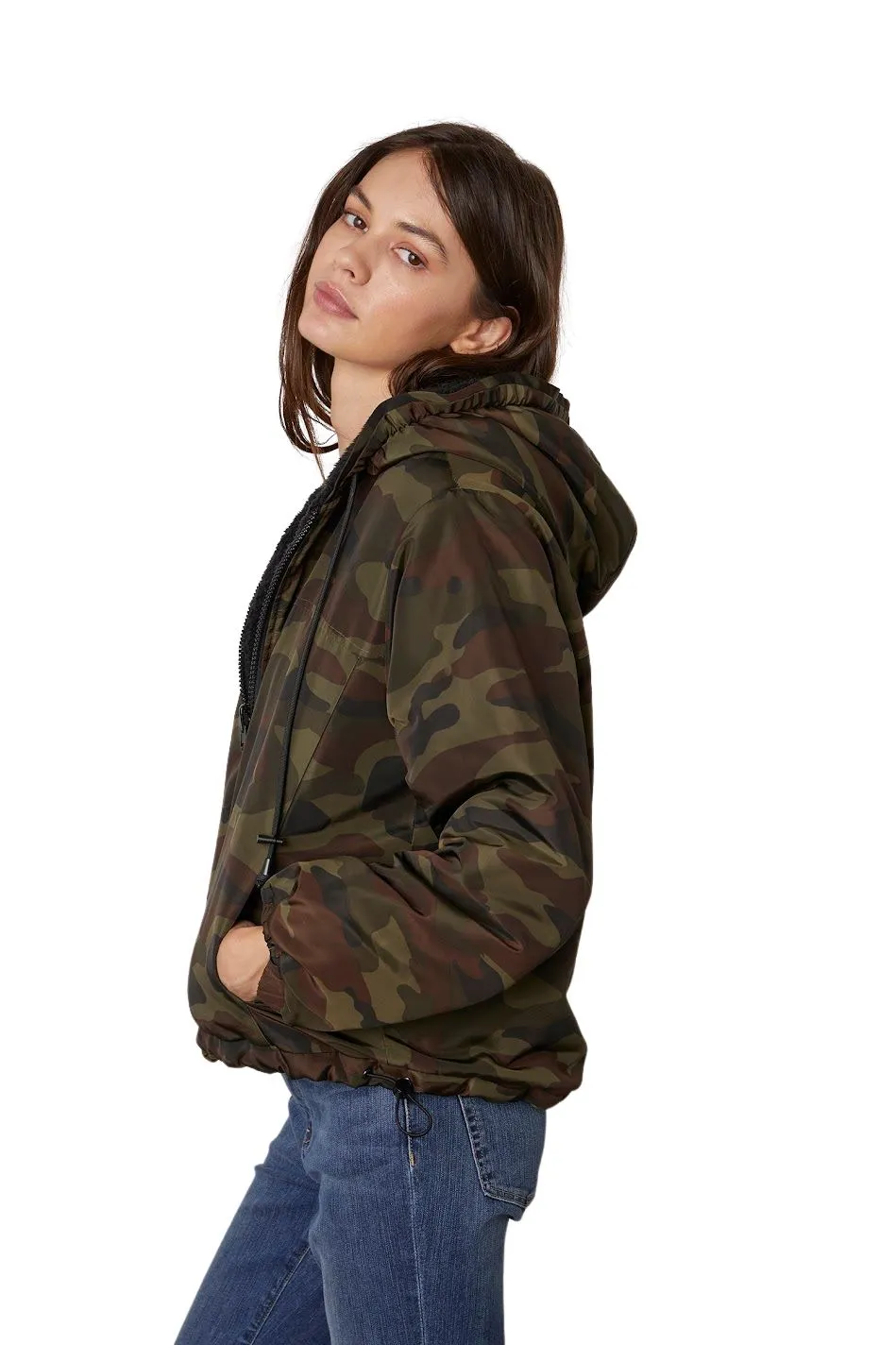 Velvet Audree Reversible Sherpa Jacket - Camo