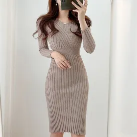 Vintage Long Graceful Sleeve Knitted Dress