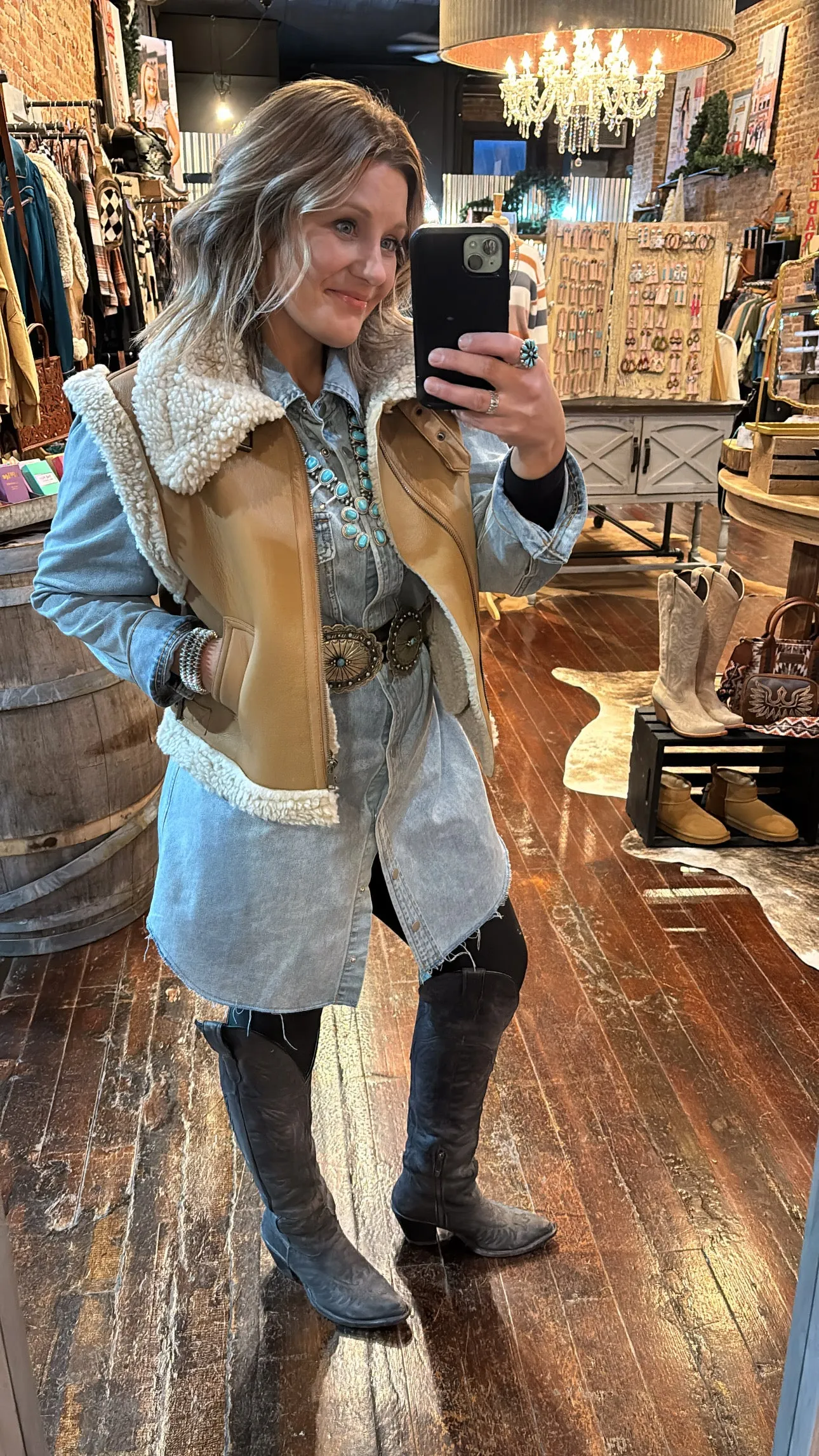 Wallen Faux Leather Shearling Vest ✙ON SALE NOW ✙