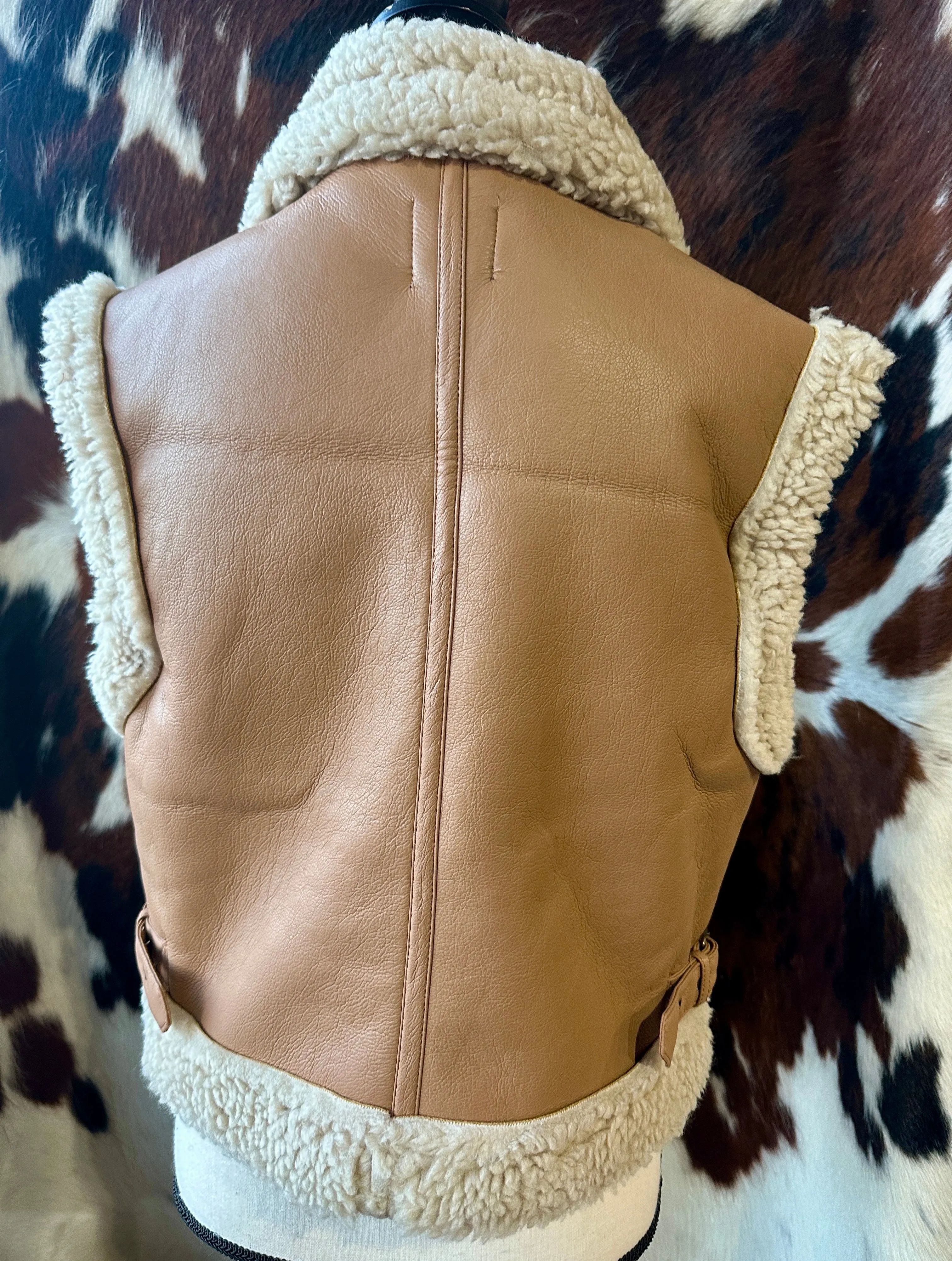 Wallen Faux Leather Shearling Vest ✙ON SALE NOW ✙