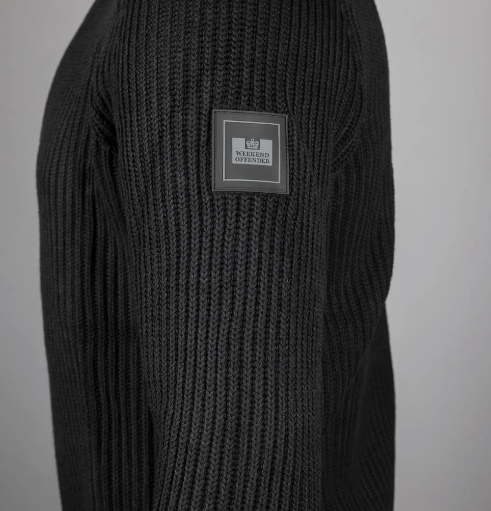 Weekend Offender Couto Knitted Ribbed Sweater Black