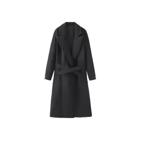 Women's Elegant Belted Warm Long Winter Coat | Ideal for Autumn/Winter