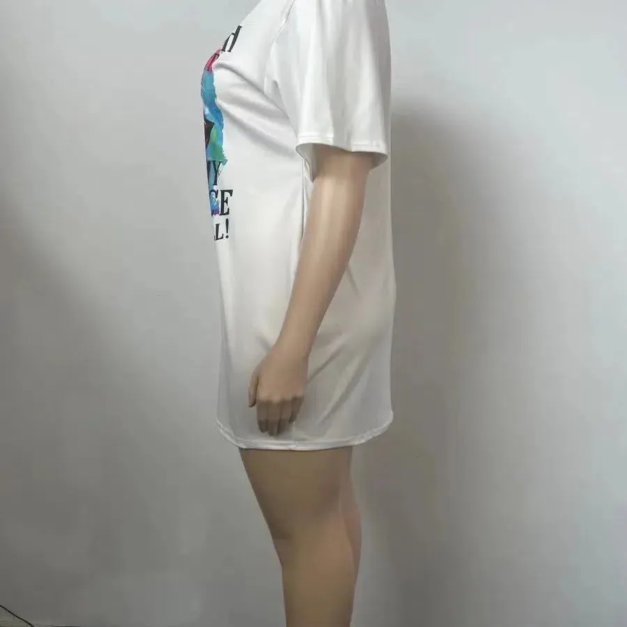 Women's Loose Fitting Short Sleeved Summer T-shirt Dress for Effortless Style and Comfort