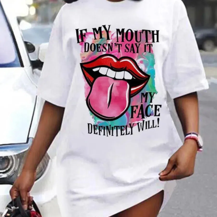 Women's Loose Fitting Short Sleeved Summer T-shirt Dress for Effortless Style and Comfort